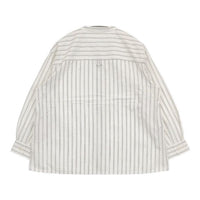 MHL. 4 LINE STRIPE COTTON 595-2153503 長袖シャツ オフホワイト グレー レディース エムエイチエル【中古】5-0816M∞