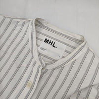 MHL. 4 LINE STRIPE COTTON 595-2153503 長袖シャツ オフホワイト グレー レディース エムエイチエル【中古】5-0816M∞