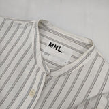 MHL. 4 LINE STRIPE COTTON 595-2153503 長袖シャツ オフホワイト グレー レディース エムエイチエル【中古】5-0816M∞