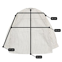 MHL. 4 LINE STRIPE COTTON 595-2153503 長袖シャツ オフホワイト グレー レディース エムエイチエル【中古】5-0816M∞