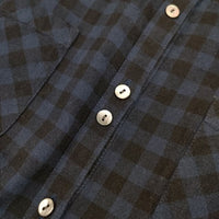 ista-ire コットンリネン 2603-1080 チェック ウエスト紐付き ワンピース ネイビー ブラック レディース イスタイーレ【中古】5-0816M∞