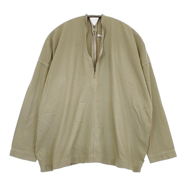 Dhal ダル ジップ ZIP 長袖 ブラウス シャツ カーキ レディース【中古】5-0816M∞