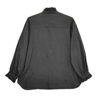 maison de SOIL インド製 フリル スタンドカラーウール コットン シルク ブラウス シャツ ブラック レディース メゾンドソイル【中古】5-0528M∞