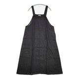 fog linen work リネン エプロン ワンピース サイズ2 ワンピース ブラック レディース フォグリネンワーク【中古】5-0816M∞