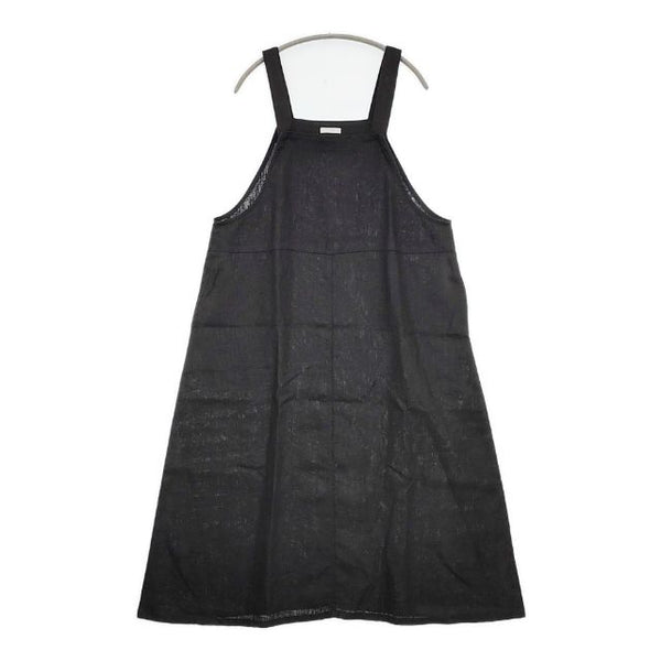 fog linen work リネン エプロン ワンピース サイズ2 ワンピース ブラック レディース フォグリネンワーク【中古】5-0816M∞