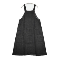 fog linen work リネン エプロン ワンピース サイズ2 ワンピース ブラック レディース フォグリネンワーク【中古】5-0816M∞