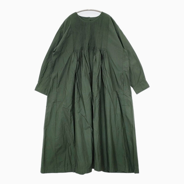 maison de SOIL ピンタック ギャザー インド製 コットン サイズ2 ワンピース グリーン レディース メゾンドソイル【中古】5-1021M△