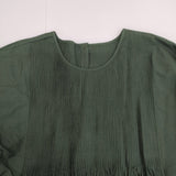 maison de SOIL ピンタック ギャザー インド製 コットン サイズ2 ワンピース グリーン レディース メゾンドソイル【中古】5-1021M△