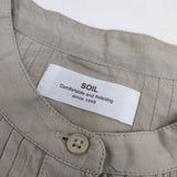 soil ピンタック インド製 コットン プルオーバー チュニック ブラウス シャツ ベージュ レディース ソイル【中古】5-0528M∞