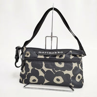 marimekko NEAT CROSSBODY MINI UNIKKO S ウニッコ ショルダーバッグ ブラック ベージュ レディース マリメッコ【中古】5-0929G∞