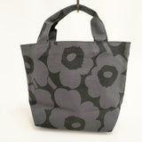 marimekko JE LUNCH BAG ウニッコ ランチ トートバッグ グレー ブラック レディース マリメッコ【中古】5-0929G∞