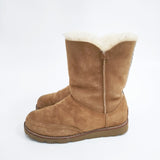 UGG ムートンブーツ 刺繍 S/N3216 24cm ブーツ ベージュ レディース アグ【中古】5-1023T◎