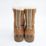 UGG ムートンブーツ 刺繍 S/N3216 24cm ブーツ ベージュ レディース アグ【中古】5-1023T◎