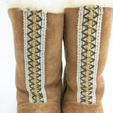 UGG ムートンブーツ 刺繍 S/N3216 24cm ブーツ ベージュ レディース アグ【中古】5-1023T◎