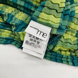 me ISSEY MIYAKE プリーツ加工 MI41FO562 チェック柄 長袖シャツ グリーン レディース ミー イッセイミヤケ【中古】5-1021M△