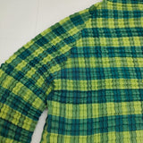 me ISSEY MIYAKE プリーツ加工 MI41FO562 チェック柄 長袖シャツ グリーン レディース ミー イッセイミヤケ【中古】5-1021M△