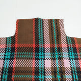 me ISSEY MIYAKE TARTAN CHECK TOP MI33FJ791 長袖Ｔシャツ カットソー ロンＴ レッド ブラウン レディース ミー イッセイミヤケ【中古】5-1021M△