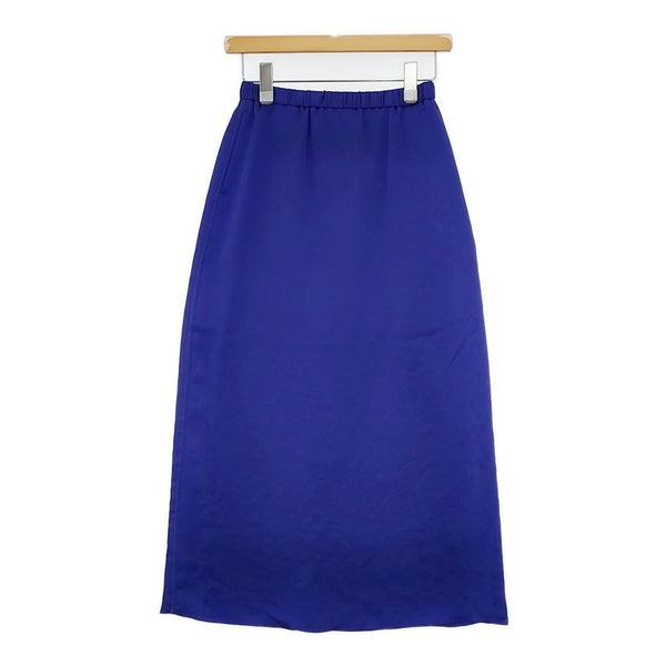 ROKU 6 BEAUTY&YOUTH 24SS サテンスカート 定価15400円 8624-299-0132-7530 ロングスカート ブルー レディース ロクビューティアンドユース【中古】5-1021G△
