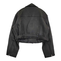 H BEAUTY&YOUTH 1625-199-4947 サイズS 羊革 レザー ライダースジャケット ブラック レディース エイチビューティアンドユース【中古】5-0920T♪