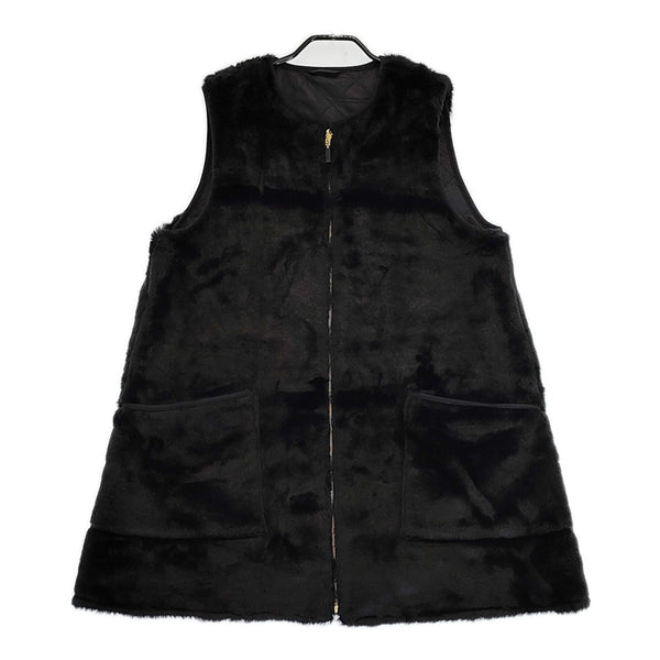 Barbour ビームス購入 Liner Vest ライナーベスト フェイクファー 232LLIS002 リバーシブル ベスト ブラック レディース バブアー【中古】5-0801T△