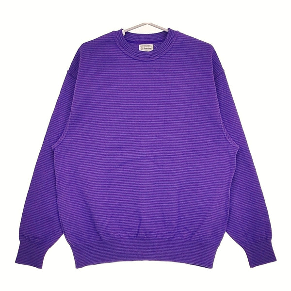 Yonetomi WAVE COTTON KNIT PULLOVER 定価20900円 ジャーナルスタンダード別注 ニット 24AW パープル メンズ ヨネトミ/米富繊維【中古】5-0511M♪