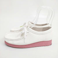 Clarks スウェード ワラビー サイズUK5 61210398 シューズ・靴 ホワイト ピンク レディース クラークス【中古】5-0908G◎