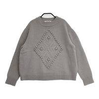 mina perhonen rombo aaa8722 アルパカウール 定価71500円 セーター ニット グレー レディース ミナペルホネン【中古】5-0801T△