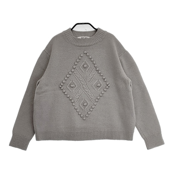 mina perhonen rombo aaa8722 アルパカウール 定価71500円 セーター ニット グレー レディース ミナペルホネン【中古】5-0801T△