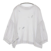 mina perhonen choucho za8608 サイズ40 カシミア混 定価25300円 カットソー ライトグレー レディース ミナペルホネン【中古】5-0622S♪