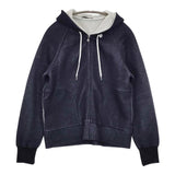 mina perhonen slappe za8629 定価38500円 スウェット サイズ40 ジップアップ パーカー ネイビー レディース ミナペルホネン【中古】5-1021M△