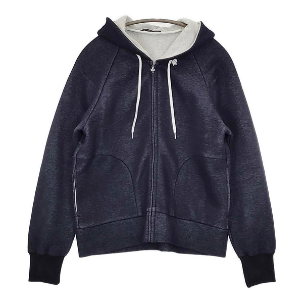 mina perhonen slappe za8629 定価38500円 スウェット サイズ40 ジップアップ パーカー ネイビー レディース ミナペルホネン【中古】5-1021M△