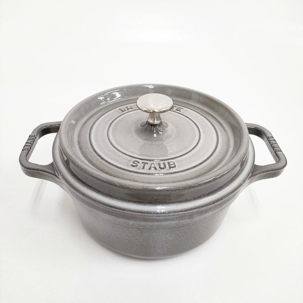 STAUB ストウブ LA COCOTTE 22cm ホーロー鍋 その他雑貨 グレー レディース【中古】5-0514G◎