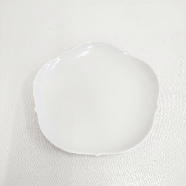 Meissen 白磁 オーキッドシェイプ 18.5cm プレート 皿 ホワイト レディース マイセン【中古】5-0508G◎