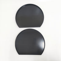 丸三漆器 マルサンシッキ 秀衡塗 半月盆 2枚セット その他雑貨 ブラック レディース【中古】5-0514G◎