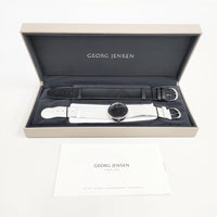 Georg Jensen ミラーダイヤル ヴィヴィアンナ オーバル 腕時計 ホワイト レディース ジョージジェンセン【中古】5-0522G◎