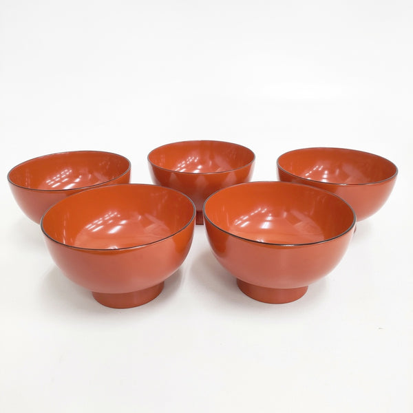 漆器 お茶碗 お吸い物椀 食器 レッド レディース【中古】5-0508G◎