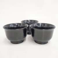 奥田志郎 黒サハリ椀 漆器 3個セット 食器 ブラック レディース【中古】5-0508G◎