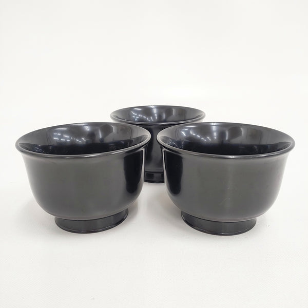 奥田志郎 黒サハリ椀 漆器 3個セット 食器 ブラック レディース【中古】5-0508G◎