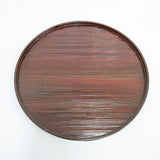 尺2丸盆 2枚セット 漆器 お盆 その他雑貨 ブラウン レディース【中古】5-0514G◎