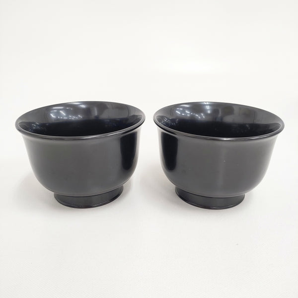 奥田志郎 黒サハリ椀 漆器 2個セット 食器 ブラック レディース【中古】5-0508G◎