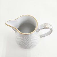 Ludwigsburg ルードヴィヒスブルグ ミルクジャグ クリーマーポット アンティーク 食器 ホワイト ゴールド レディース【中古】5-0510G◎