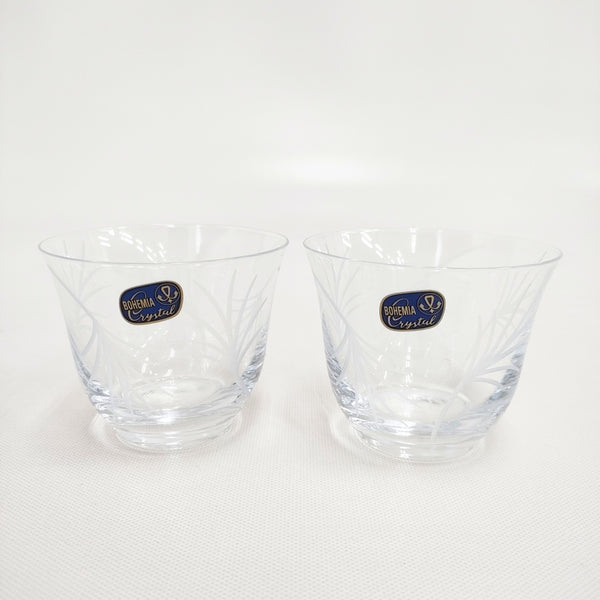 BOHEMIA Cristal ボヘミアクリスタル 切子 冷茶グラス 2客セット グラス クリア レディース【中古】5-0510G◎