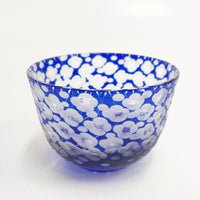江戸切子 梅 カップ グラス 2客セット ギヤマン グラス ブルー レディース【中古】5-0510G◎