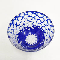 江戸切子 梅 カップ グラス 2客セット ギヤマン グラス ブルー レディース【中古】5-0510G◎