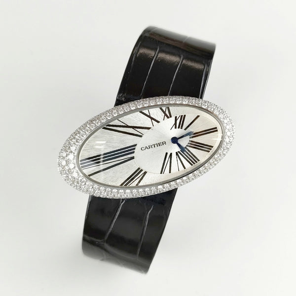 CARTIER HYPNOSE イプノーズ CRWJ301949 ケースホワイトゴールド K18WG フルダイヤ ダイヤモンド357石 AH済 腕時計 レディース カルティエ【中古】5-1012G◆