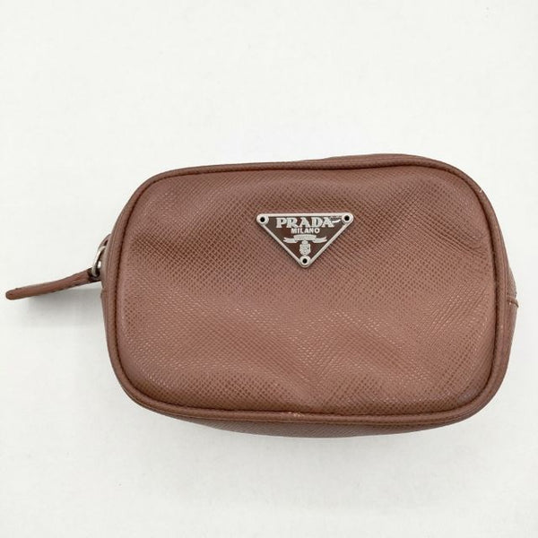 PRADA イタリア製 サフィアーノ 小物入れ ポーチ ブラウン レディース プラダ【中古】5-0630G∞
