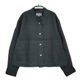 MARGARET HOWELL SHIRTING LINEN 定価36300円 578-4153013 バンドカラーシャツ 24SS Dグリーン レディース マーガレットハウエル【中古】5-0429M♪