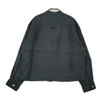 MARGARET HOWELL SHIRTING LINEN 定価36300円 578-4153013 バンドカラーシャツ 24SS Dグリーン レディース マーガレットハウエル【中古】5-0429M♪