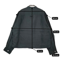 MARGARET HOWELL SHIRTING LINEN 定価36300円 578-4153013 バンドカラーシャツ 24SS Dグリーン レディース マーガレットハウエル【中古】5-0429M♪