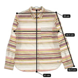 AIGLE コットンリネン 8601-23105 長袖シャツ ホワイト ピンク イエロー レディース エーグル【中古】5-0528M∞